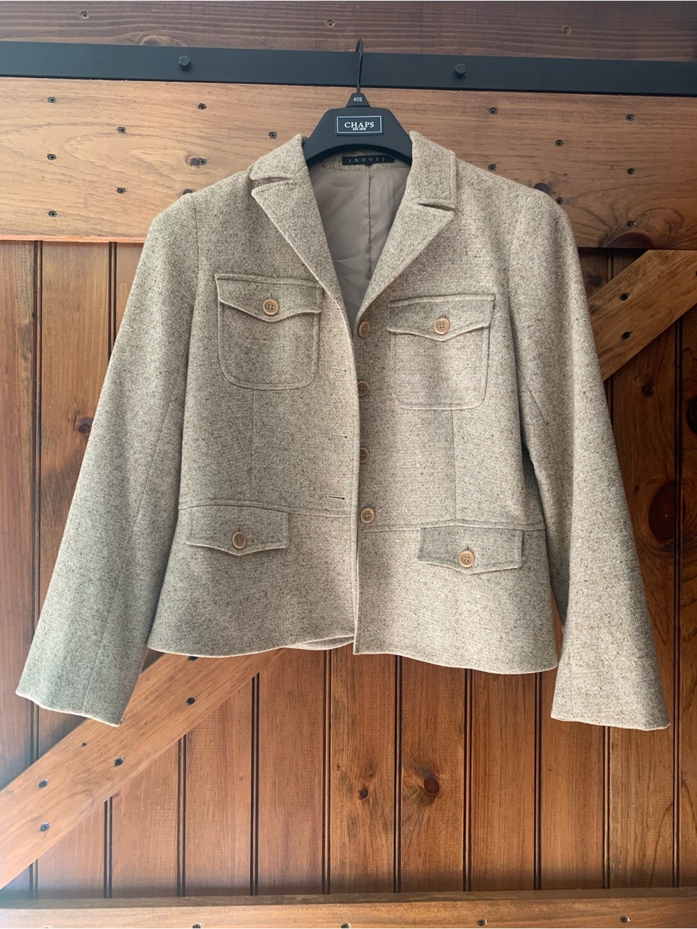 Theory Women’s Wool Tweed Blazer Jacket